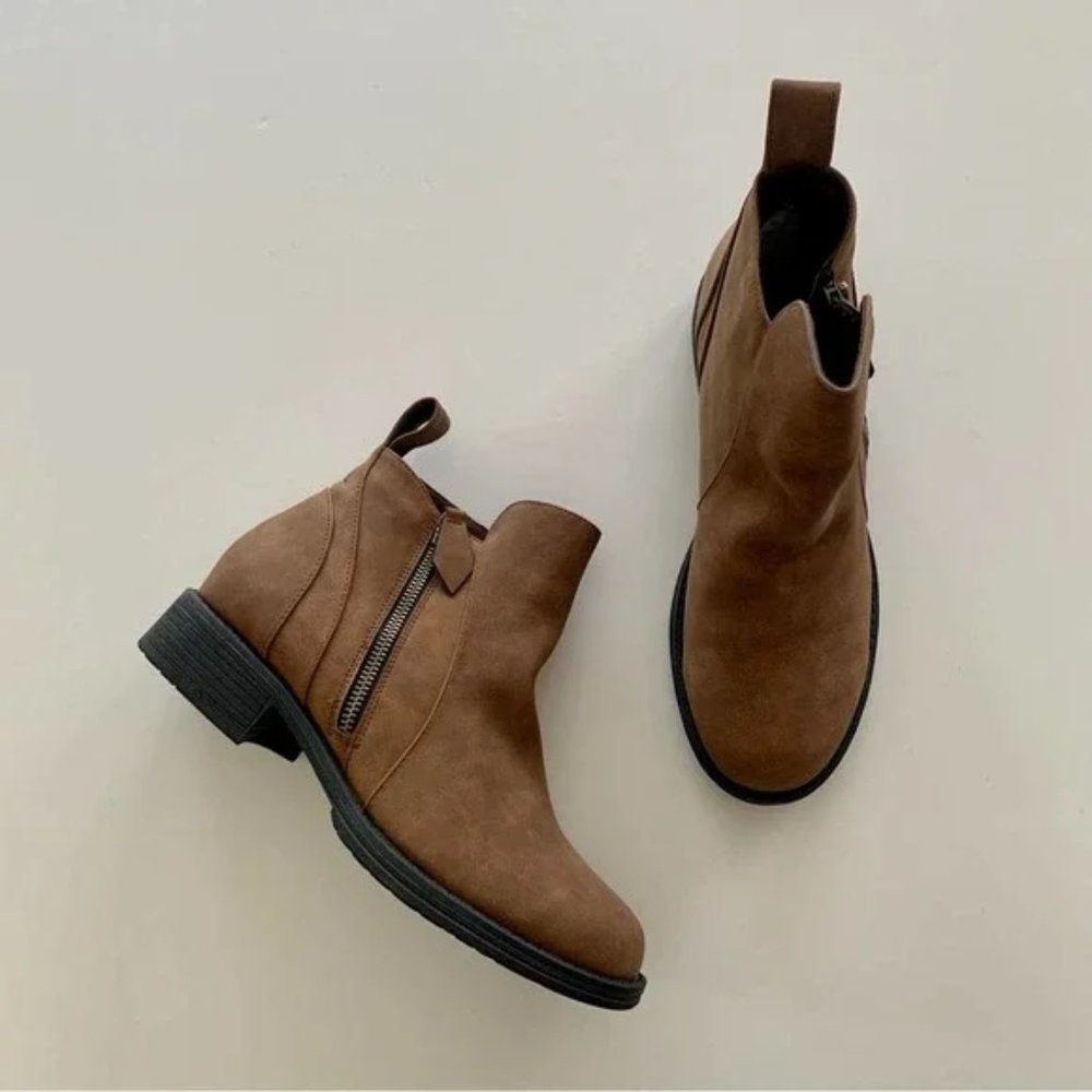 Lukees by Muk Luks Women’s Brown Side-Zip Bethany Ankle Boots Size 8 - 8.5 - Picture 7 of 8
